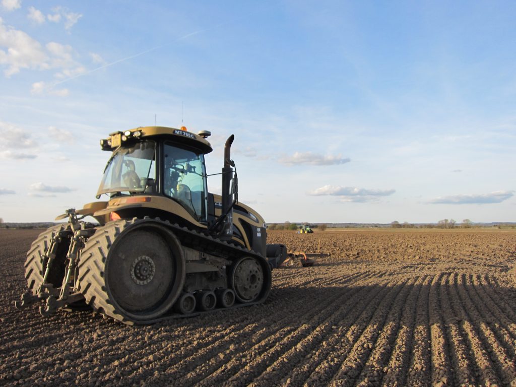 Caterpillar tractor on tracks